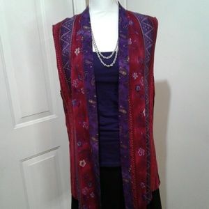 🌺 Like New Red Rock Long Vest/ Coverup/Top